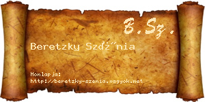Beretzky Szénia névjegykártya